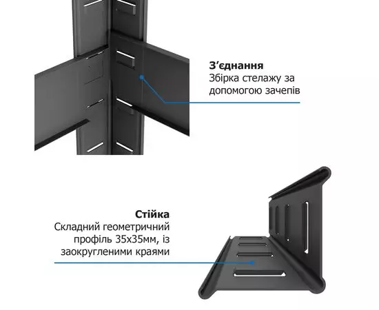 Стеллаж Бюджет КМ 1800х1200х500 Меткас, 150 кг/полку, 5 полок, МДФ, крашенный, металлический, изображение 15