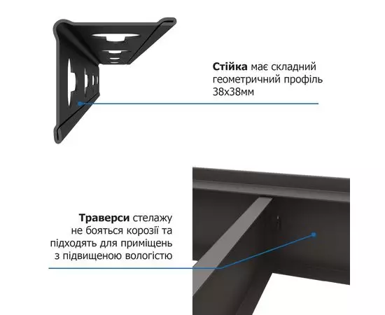 Стеллаж Титан КД 2160х1400х700 Меткас, 250 кг/полку, 5 полок, ДСП, крашенный, металлический, изображение 14