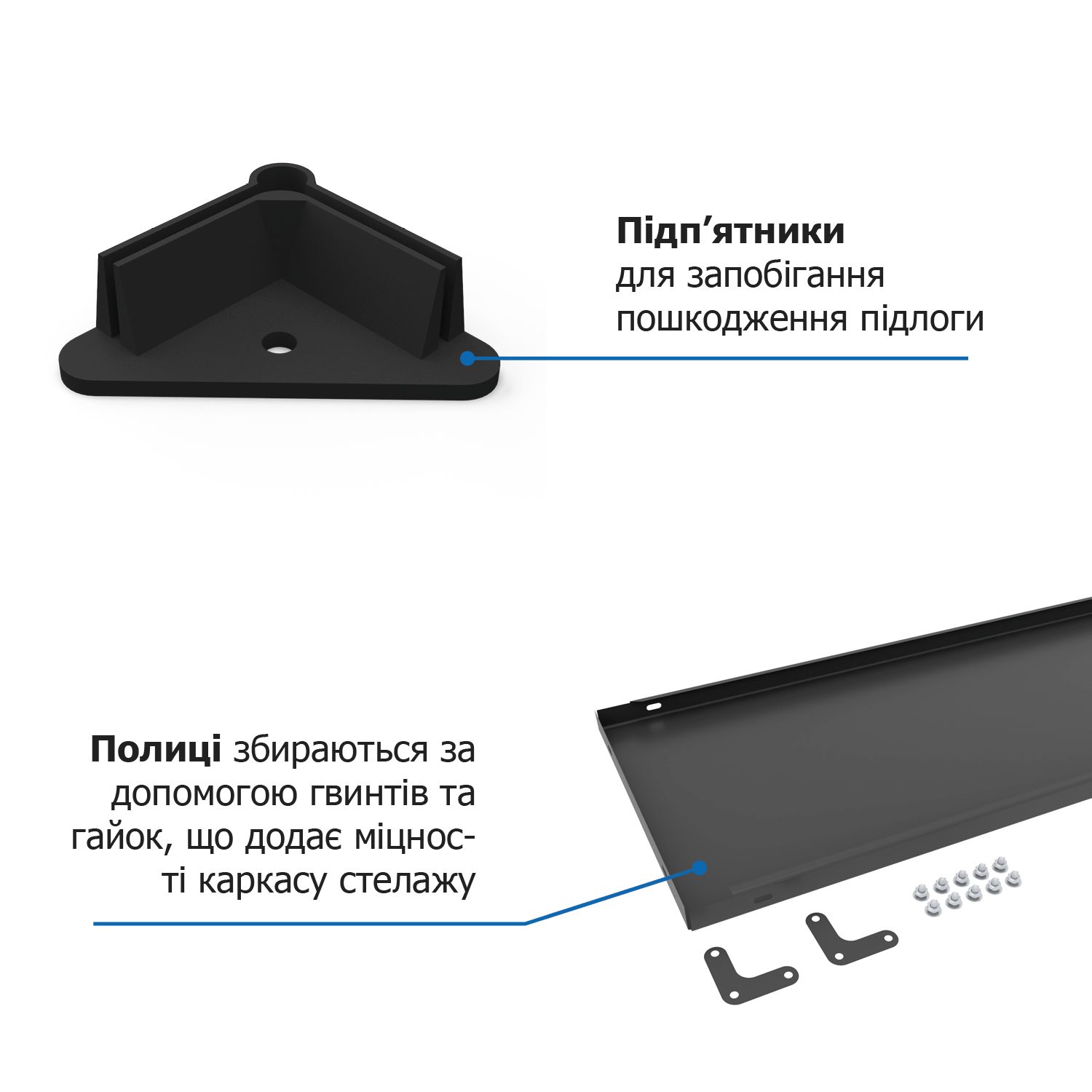 Купить Стеллаж РЕК-3 150х75х30 черный Меткас, 35 кг/полку, 4 полки