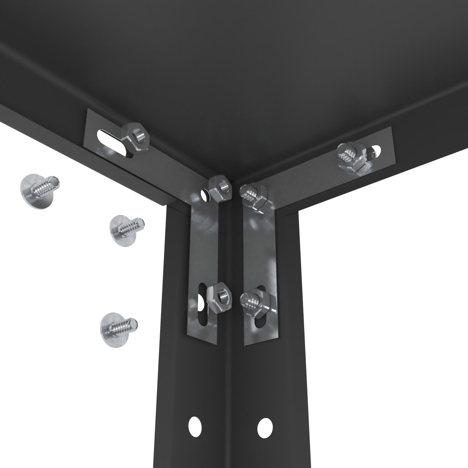 KVIST ブラックメタル　blackl Купити Стелаж РЕК-4 1700х750х300 чорний Меткас, 35 кг/полицю, 5